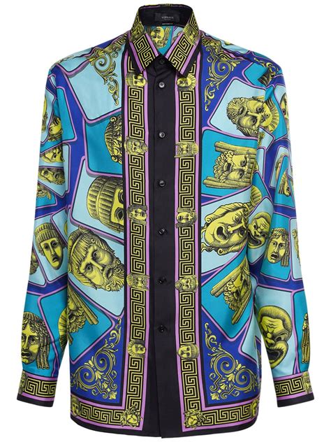 chemise en soie homme versace|Chemise en sergé de soie imprimée .